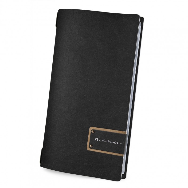 PORTAMENU' 4RE PATCH NERA 4 BUSTE CON ELASTICO NERO DAG STYLE