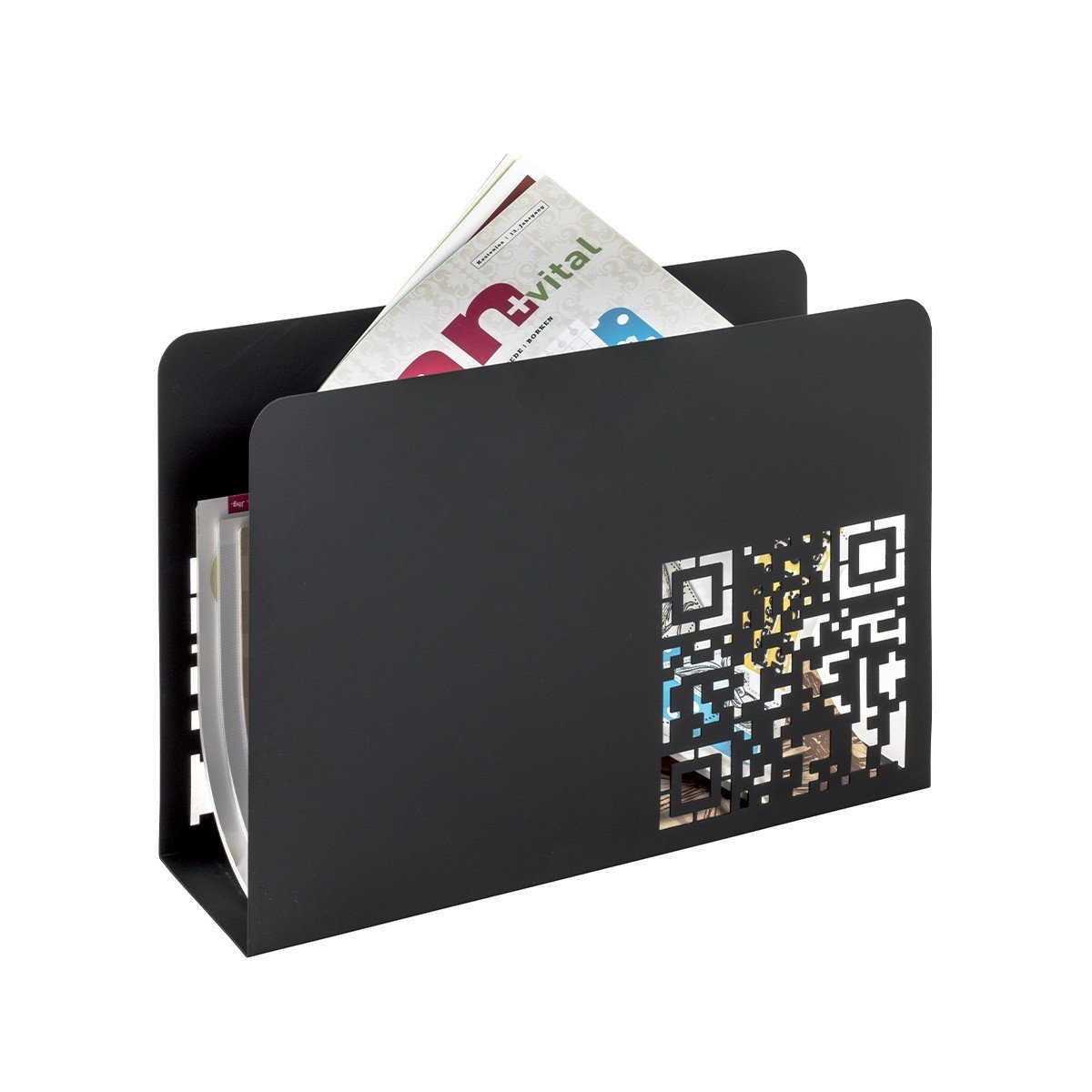 Portariviste in metallo nero - H26 cm