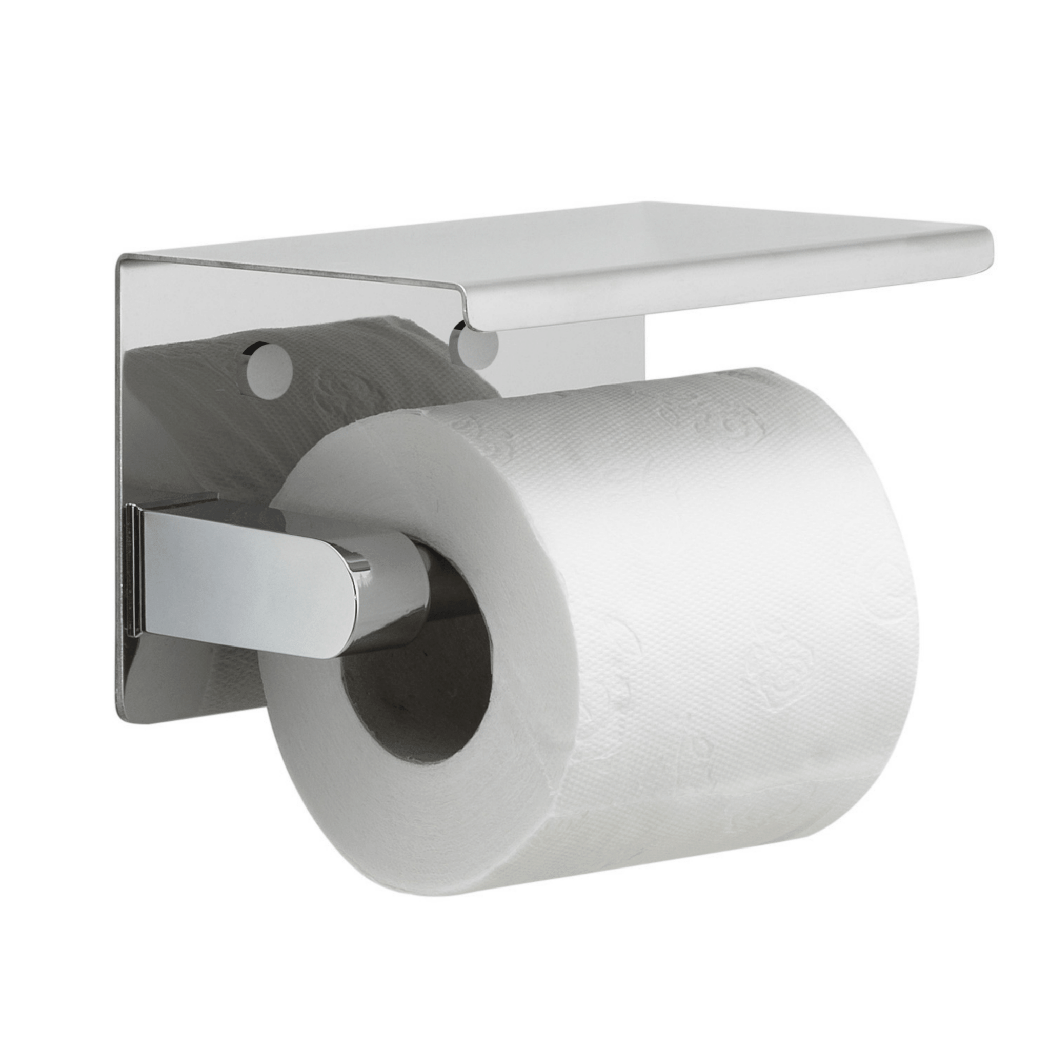 Portarotolo a Parete Con Piano D'Appoggio Gedy Cromo Lucido