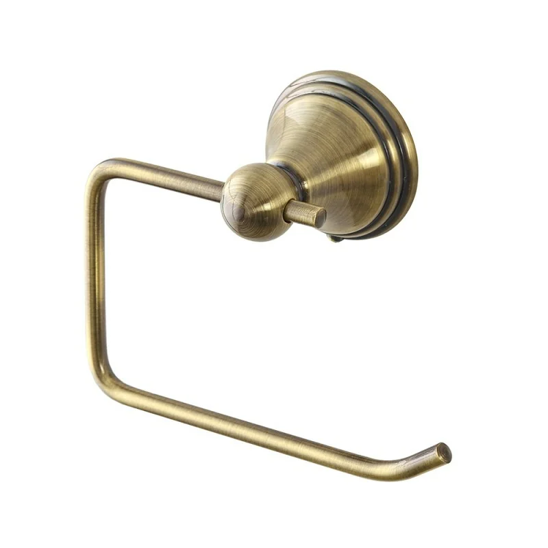 Portarotolo carta igienica da muro in acciaio finitura bronzo kit di fissaggio incluso Iris