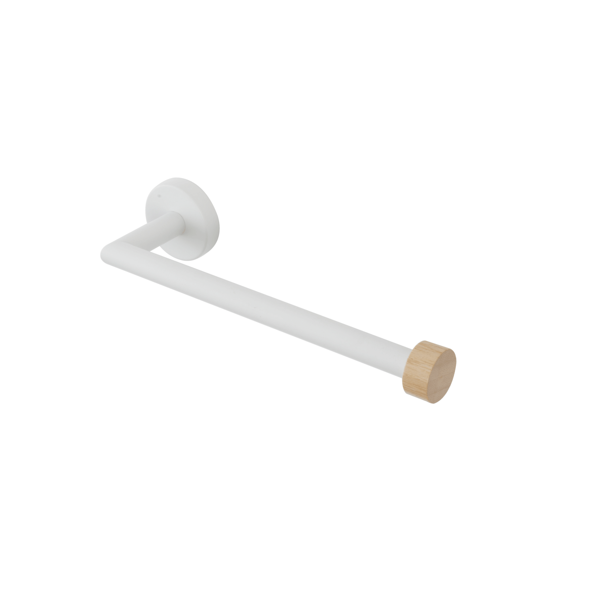 Portasalviette a Parete Feridras "Haiti" Bianco/Bambù