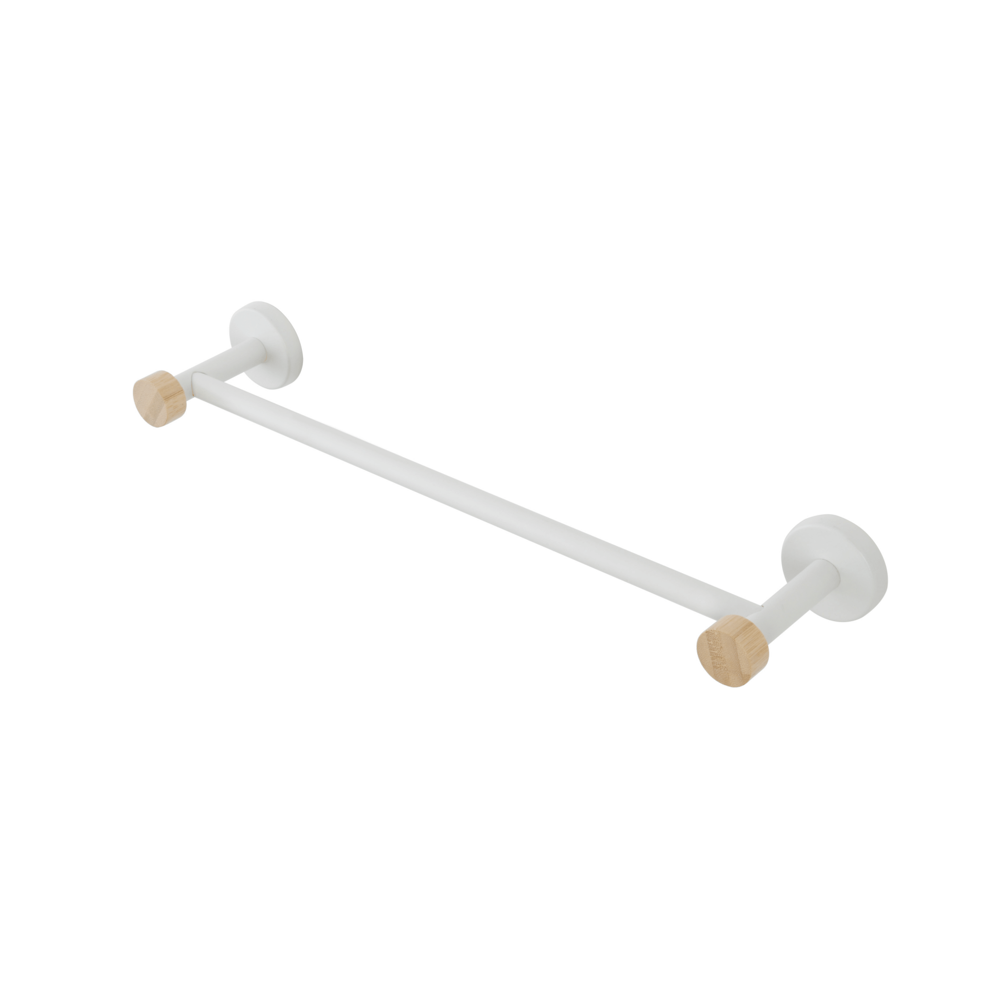 Porta Asciugamani a Parete 40 Cm Feridras "Haiti" Bianco/Bambù