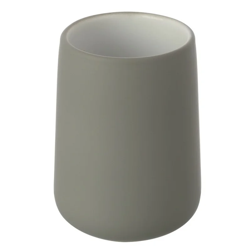 Bicchiere portaspazzolini da appoggio Sidney in ceramica grigia