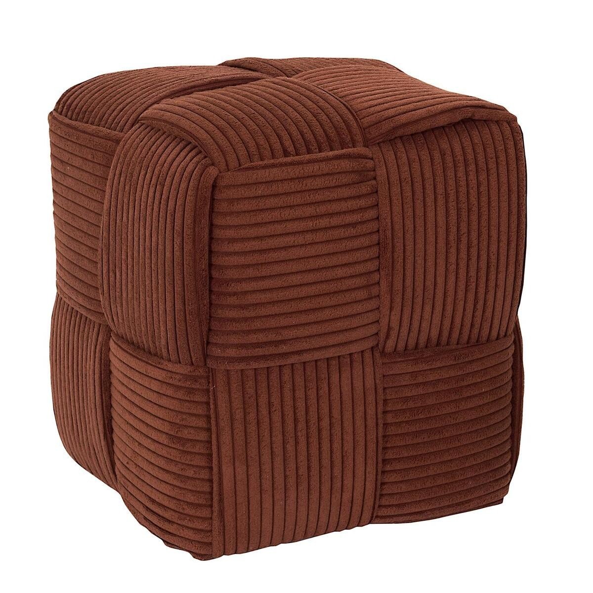 Pouf in velluto a coste intrecciato H38 cm - SCOTT