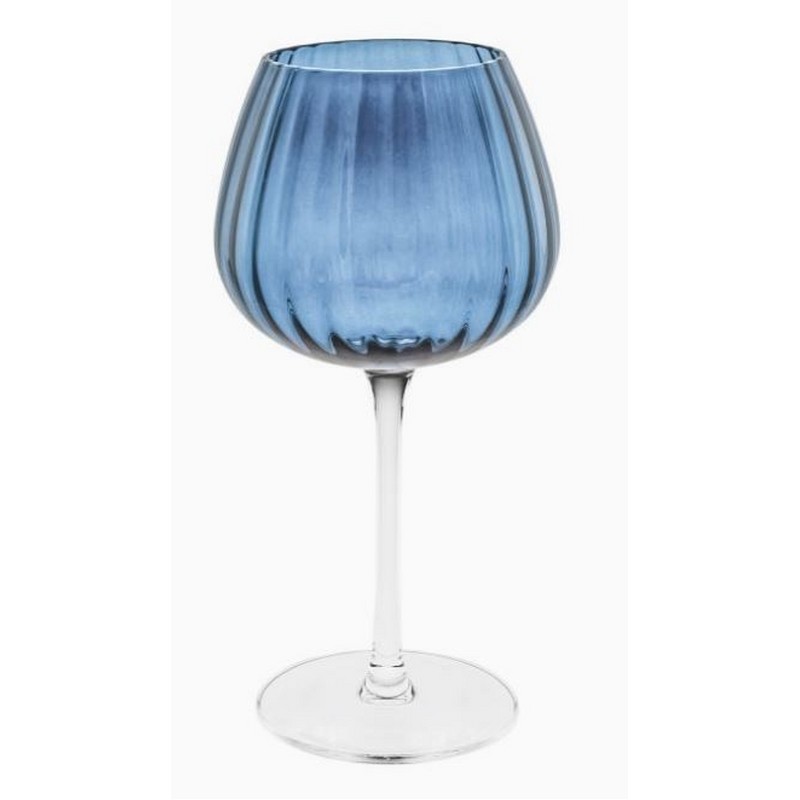 PRISMIA SET 6 CALICE BLU 460 ML ROSE E TULIPANI