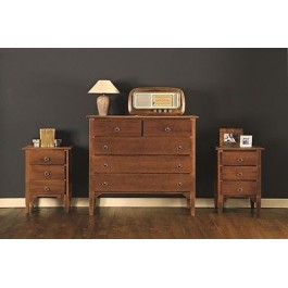 1 COMO' + 2 COMODINO LEGNOcolore noce x camera da letto