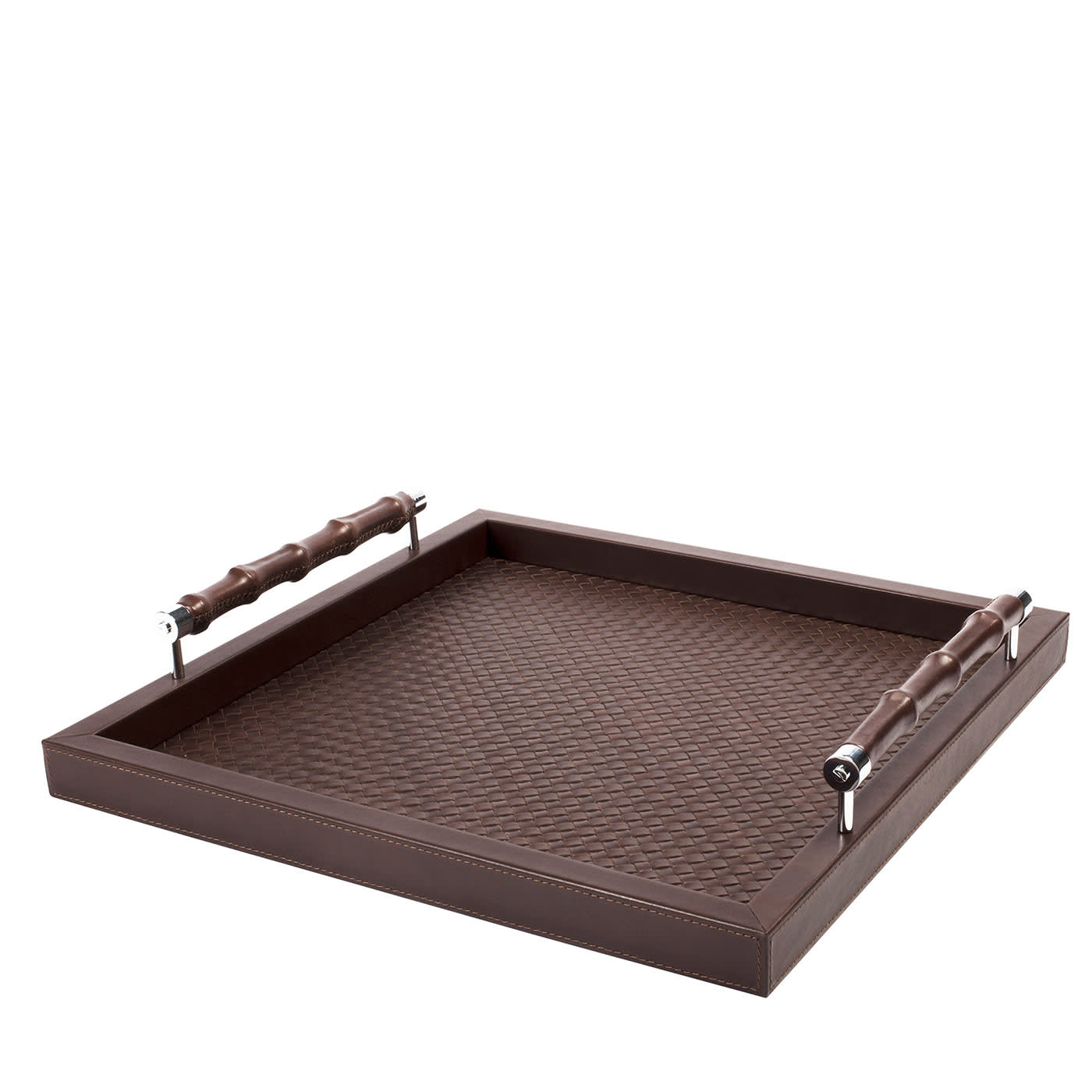 Vassoio quadrato Lea intrecciato a mano