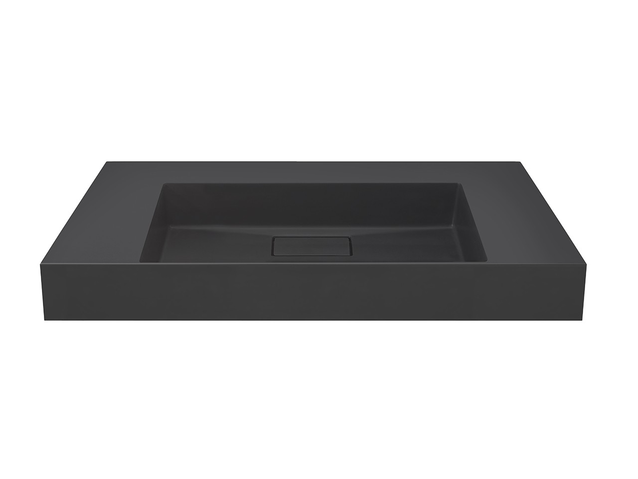 Lavabo Unitop Quadro 100x48 cm Vasca Centrale in Resina Antracite Opaco-69771