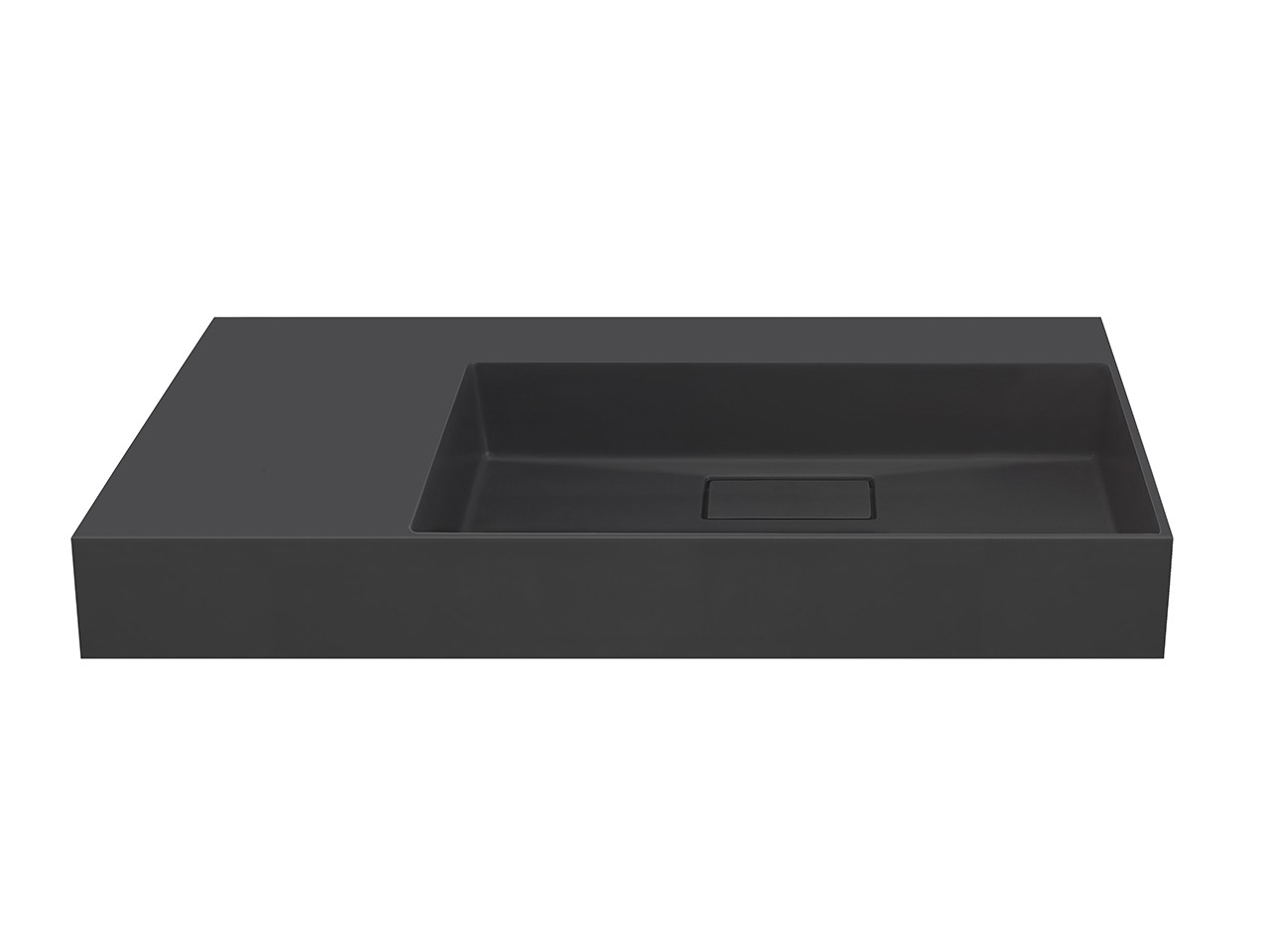 Lavabo Unitop Quadro 100x48 cm Vasca Destra in Resina Antracite Opaco-69772