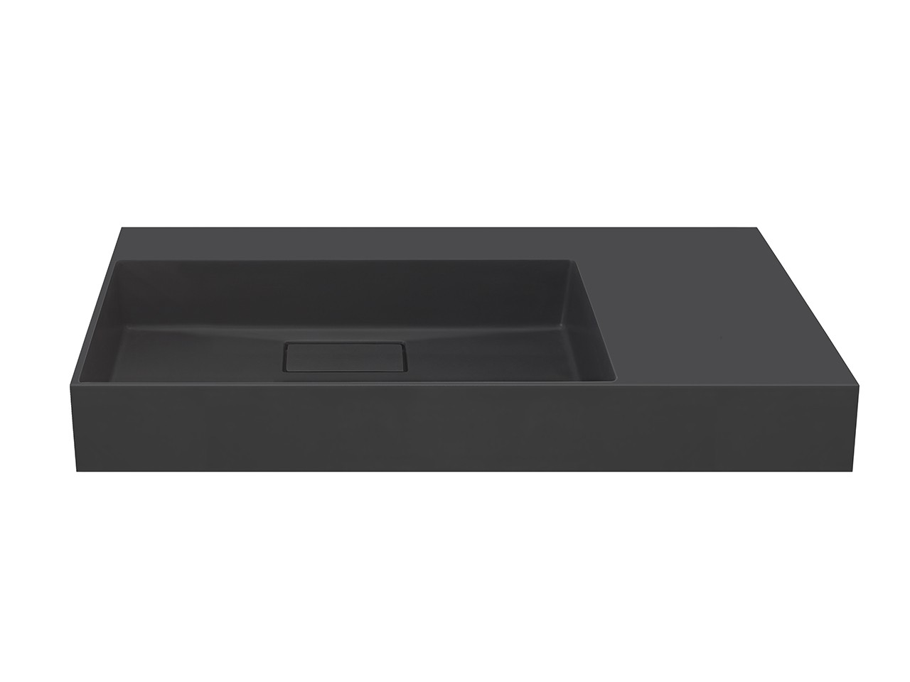 Lavabo Unitop Quadro 100x48 cm Vasca Sinistra in Resina Antracite Opaco-69773
