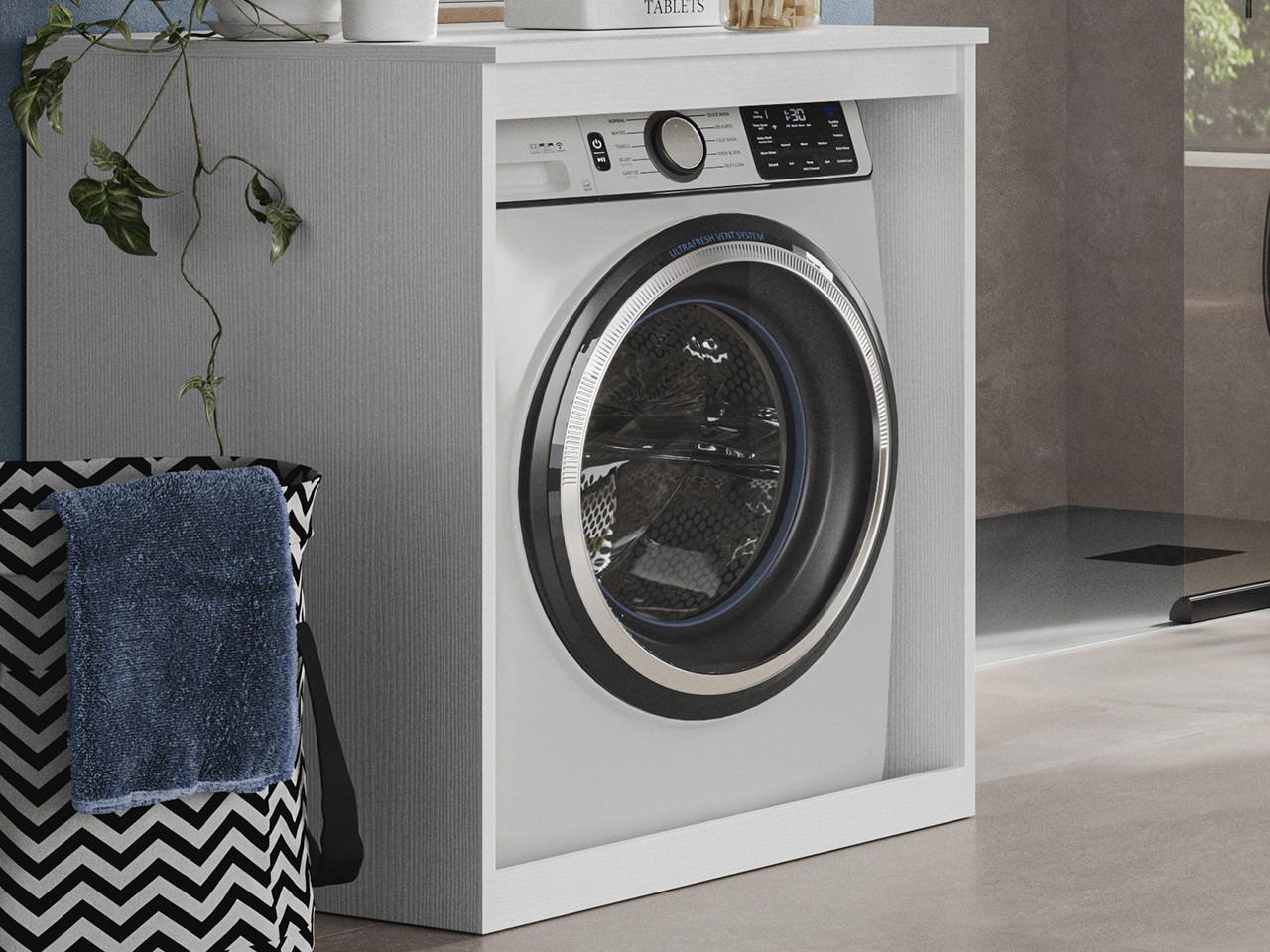 Mobile Bagno QUBO Coprilavatrice Bianco Matrix-9014011