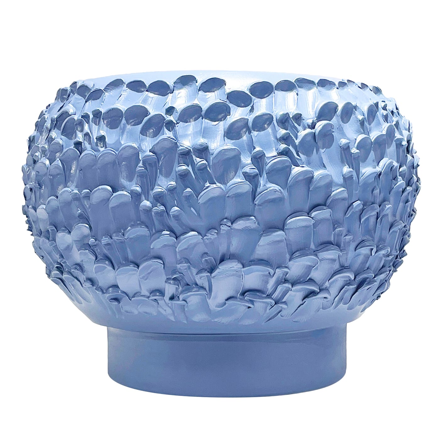 Vaso in Ceramica Onda Blu Acciaio