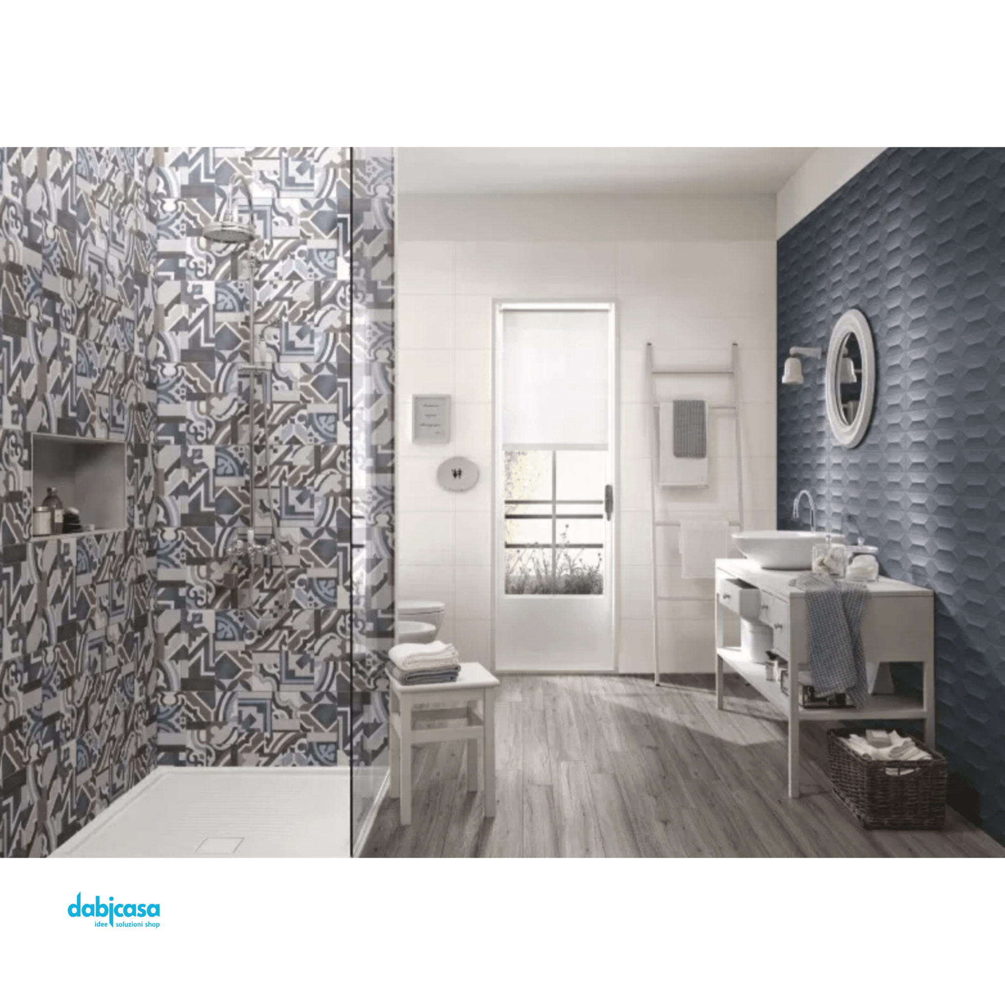 Ragno "Tempera" Decoro Time Blu Rett. 30x90