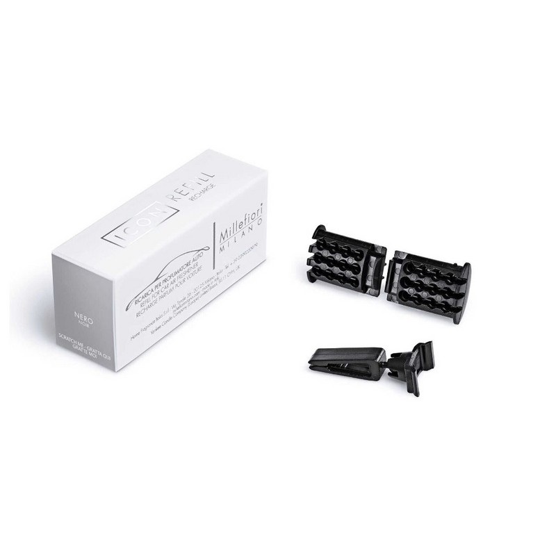 RICARICA PER AUTO CAR AIR FRESHENER ICON NERO MILLEFIORI MILANO