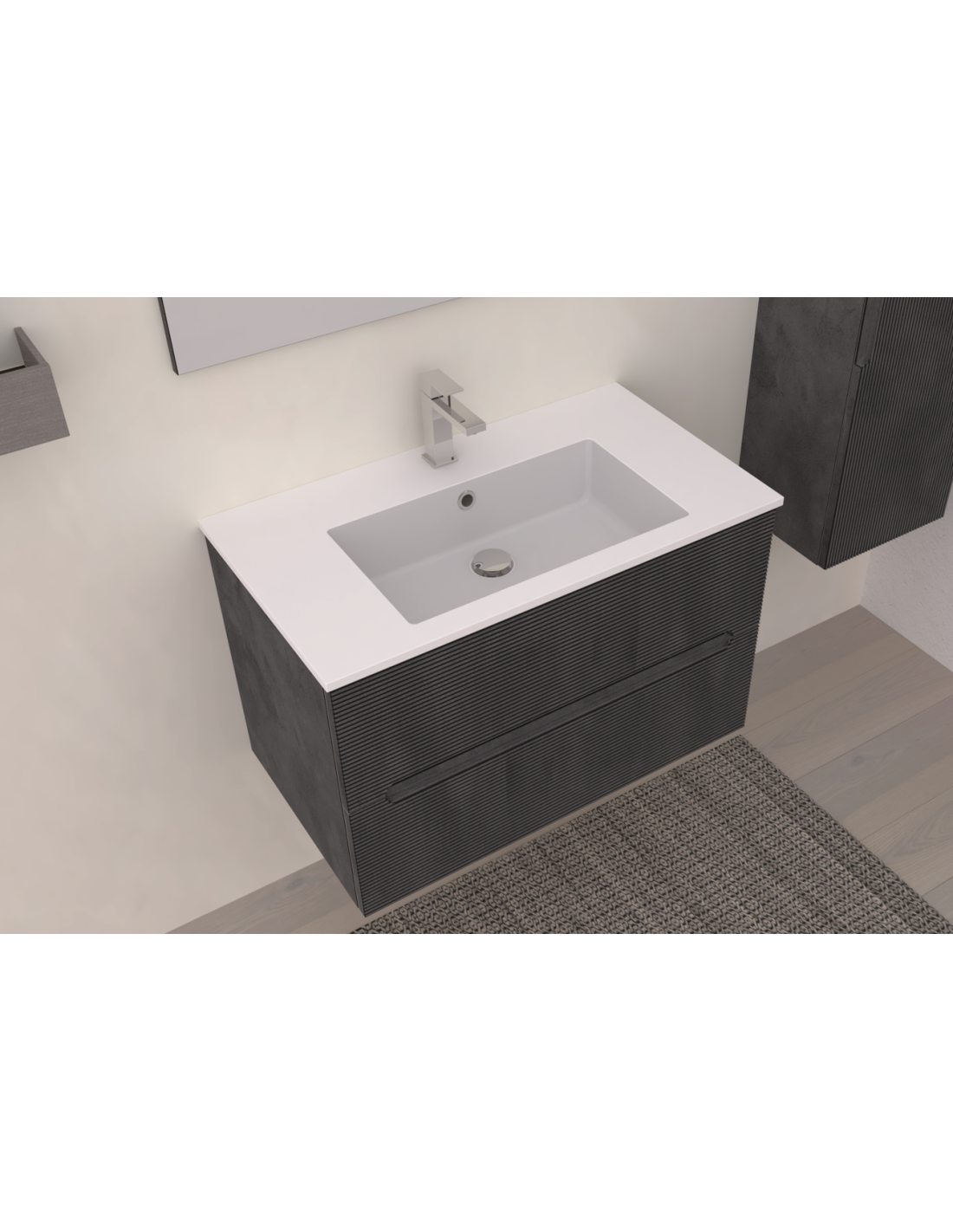 RIVESHOP - CANALETTO mobile sospeso 2 cassetti 80x45 lava - CANALETTO80GRIGIOLAVA