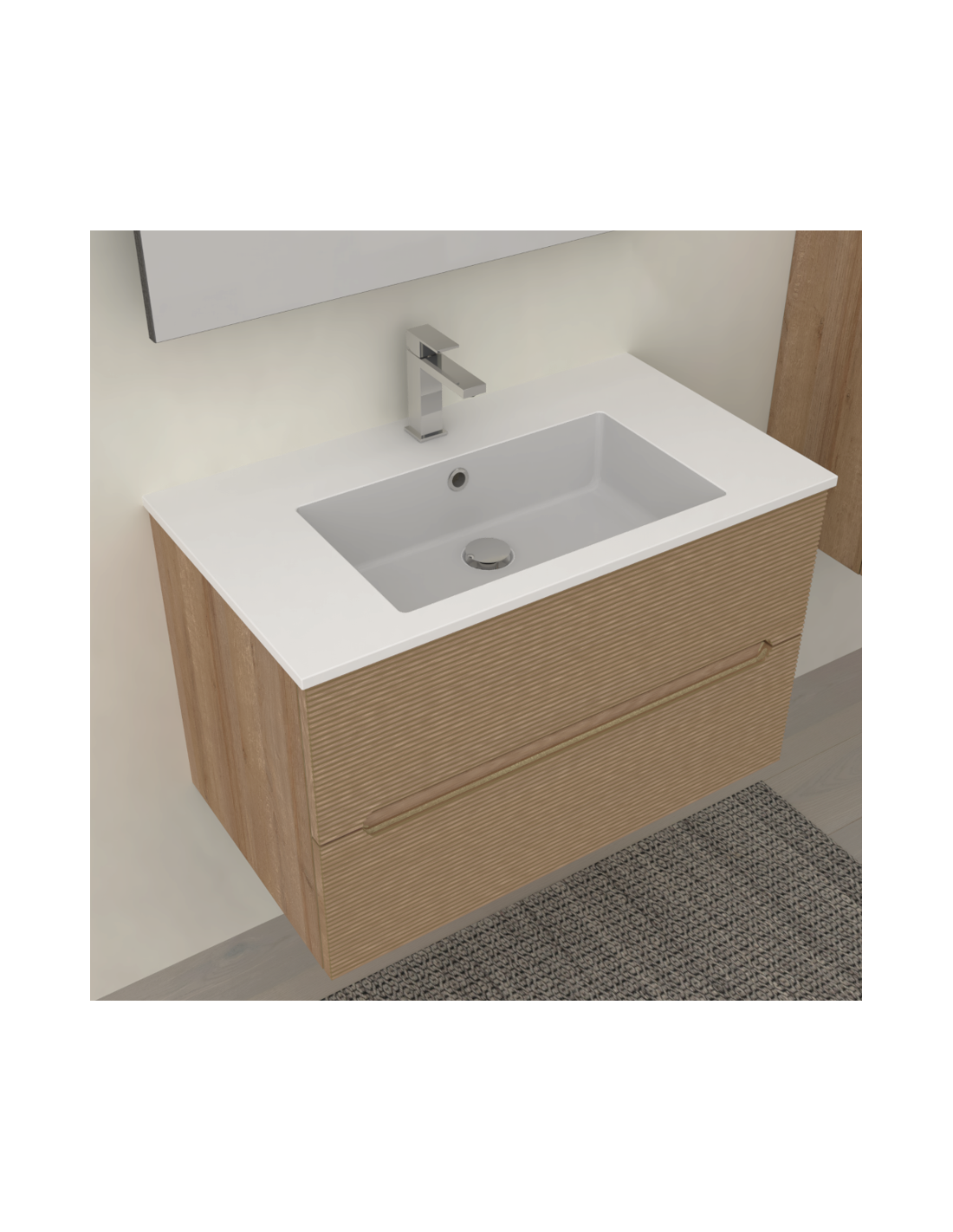 RIVESHOP - CANALETTO mobile sospeso 2 cassetti 80x45 rovere - CANALETTO80ROVERE