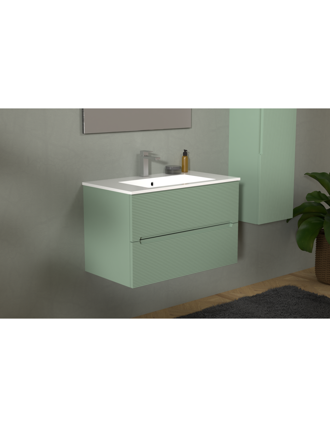 RIVESHOP - CANALETTO mobile sospeso 2 cassetti 80x45 salvia - CANALETTO80VERDESALVIA