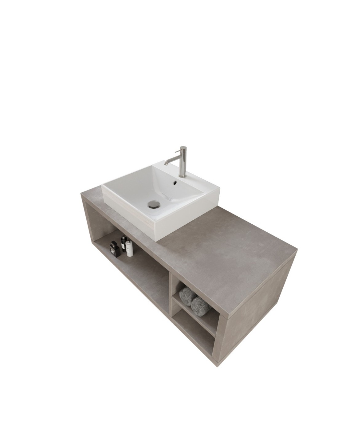 RIVESHOP - DIMO mobile sospeso cassetto e ripiano dx 110x50 grigio caldo - DIMO110DXGRIGIOCALDO