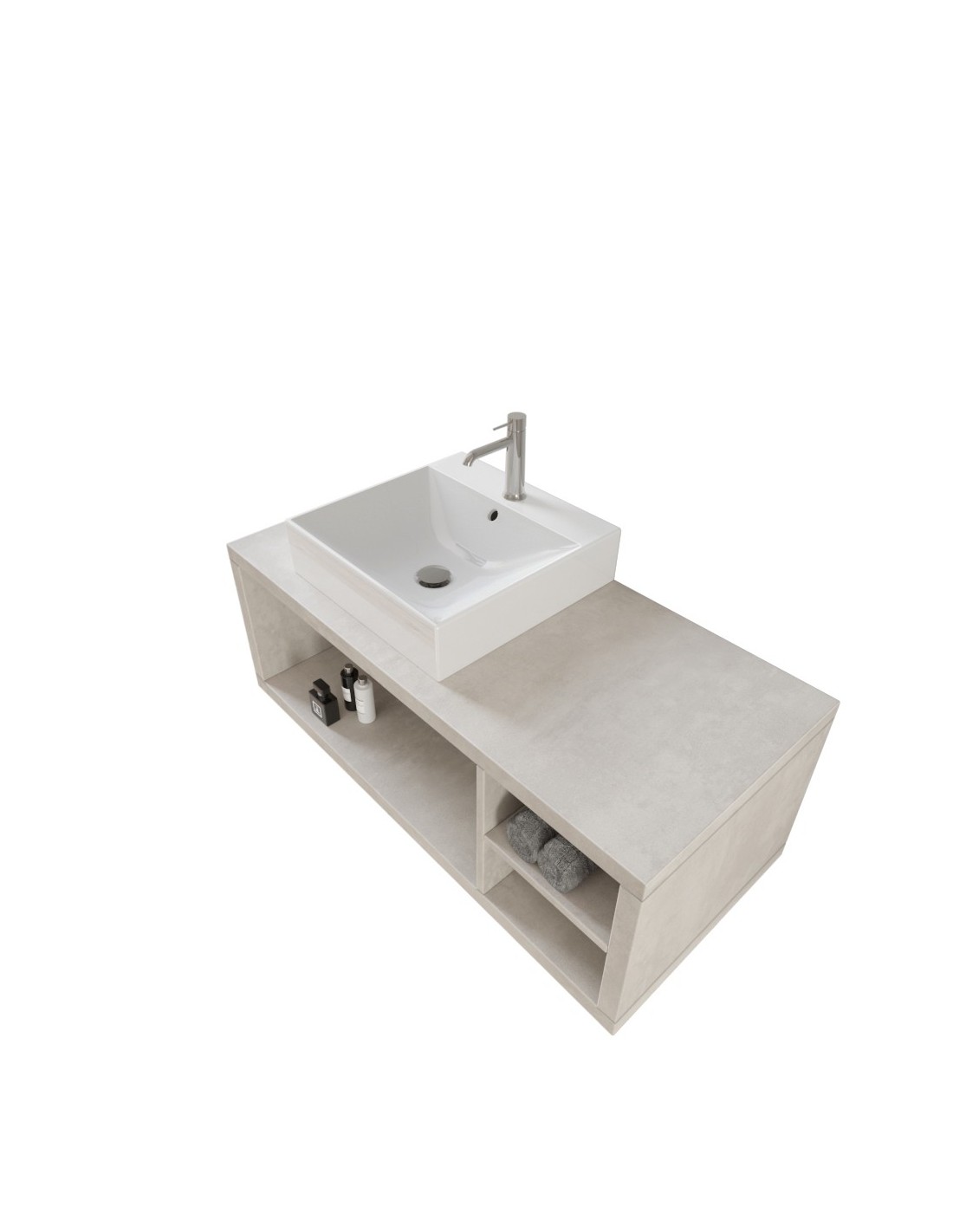 RIVESHOP - DIMO mobile sospeso cassetto e ripiano dx 110x50 grigio cielo - DIMO110DXGRIGIOCIELO