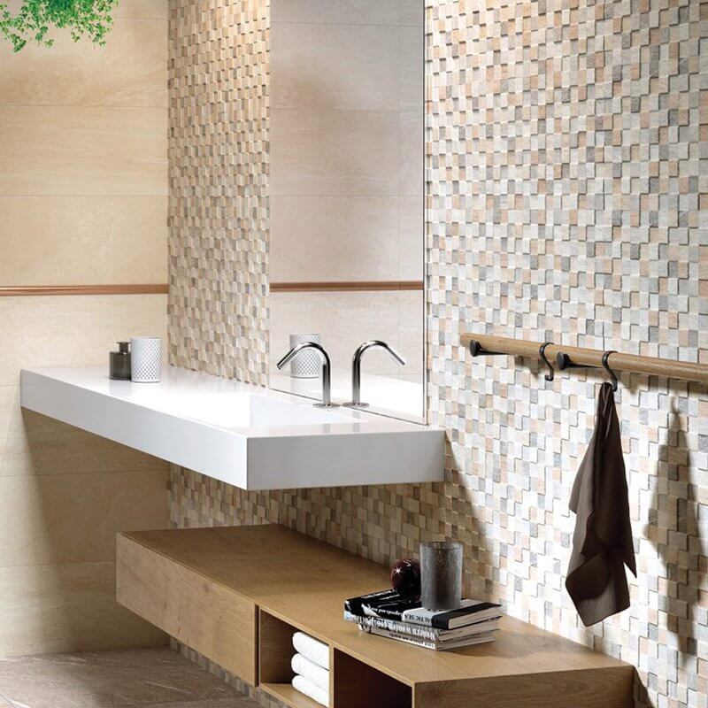 Rivestimento in Ceramica Effetto Pietra 25x75 Decoro Struttura Cosmo Mix Orione - Herberia