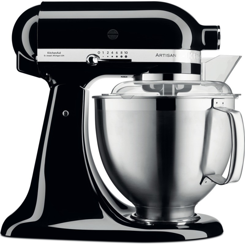 Robot Kitchenaid Artisan 4,8 L nero onice 185 con accessori in acciaio