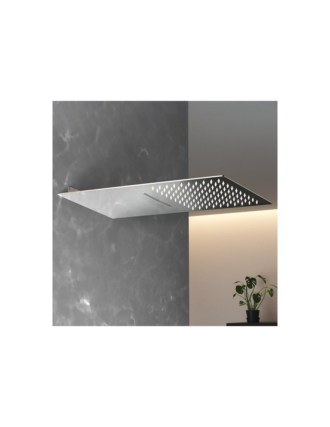 Rubinetteria by GME - Soffione in inox ultrapiatto getto a pioggia e cascata