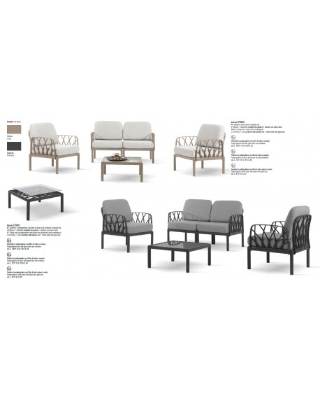 SALOTTINO COMPLETO GIARDINO TORTORA CHIARO