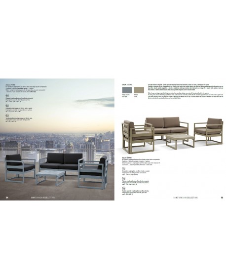 SALOTTINO COMPLETO GIARDINO GRIGIO AZZURRO