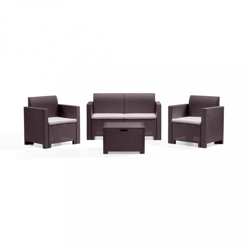 Salotto da giardino terrazzo Tavolino Divano e poltrone con Cuscini