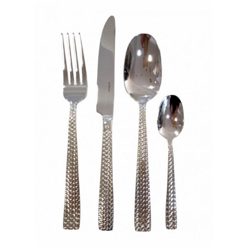 SAMBONET CORTINA SET 24 PZ POSATE DA TAVOLA MONOBLOCCO INOX