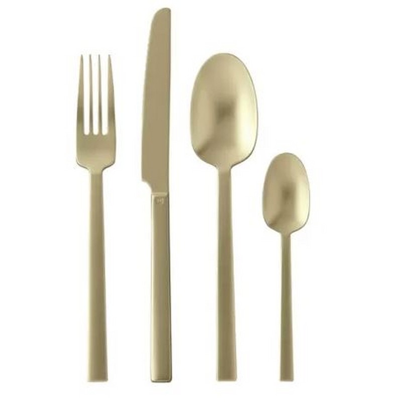 SAMBONET NEUTRA ANTIQUE PVD CHAMPAGNE SERVIZIO DI POSATE DA TAVOLA 24 PZ