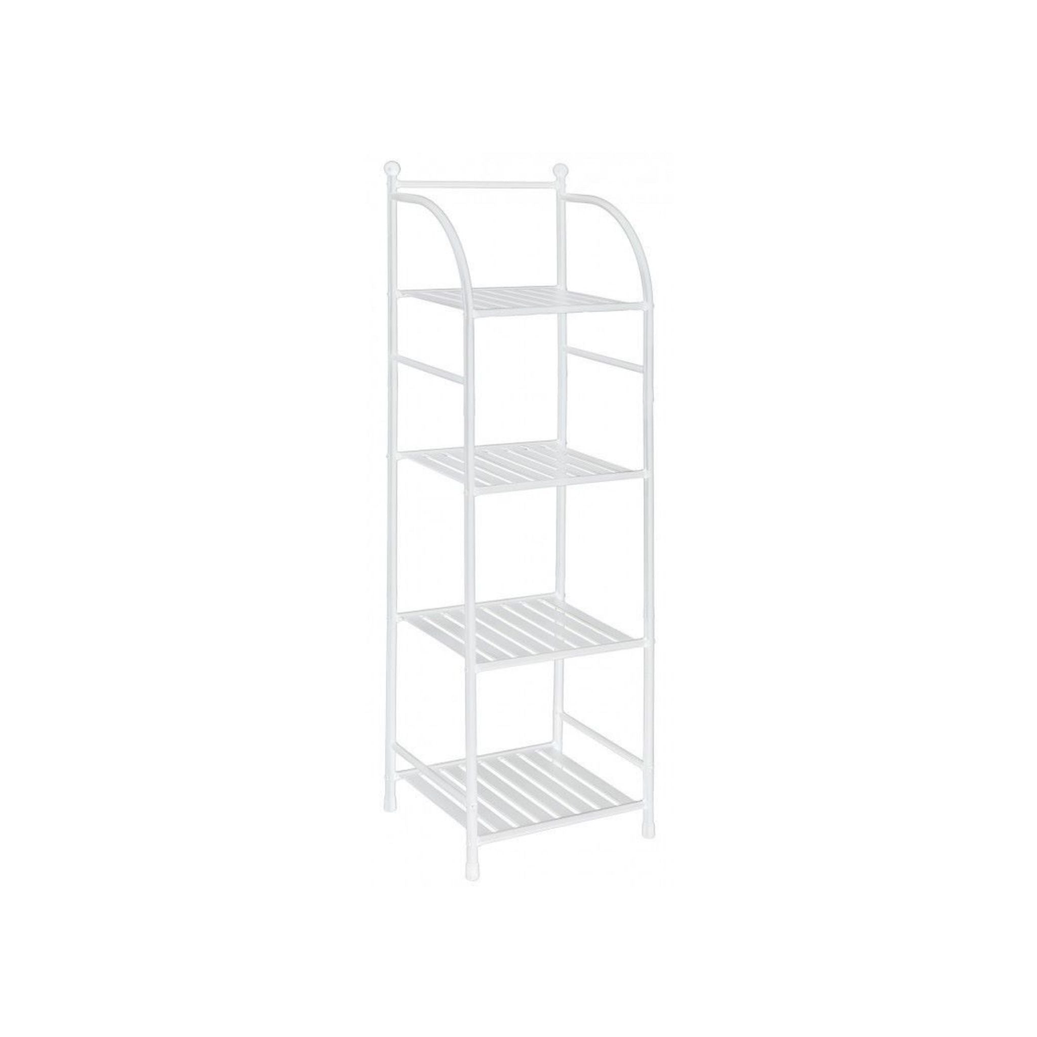 Scaffale Da Bagno Salvaspazio 116 Cm Quattro Ripiani Feridras Bianco