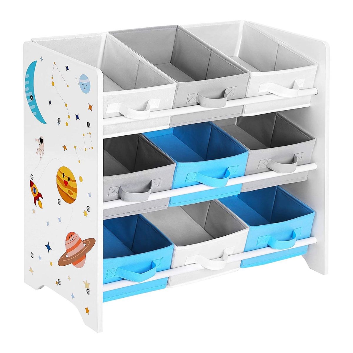 Scaffale per bambini con 9 contenitori rimovibili