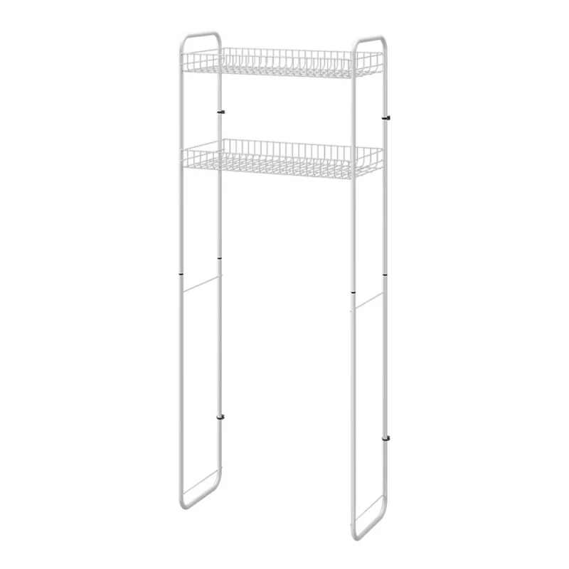 Scaffale sopra lavatrice bianco con 2 ripiani portaoggetti in kit montaggio