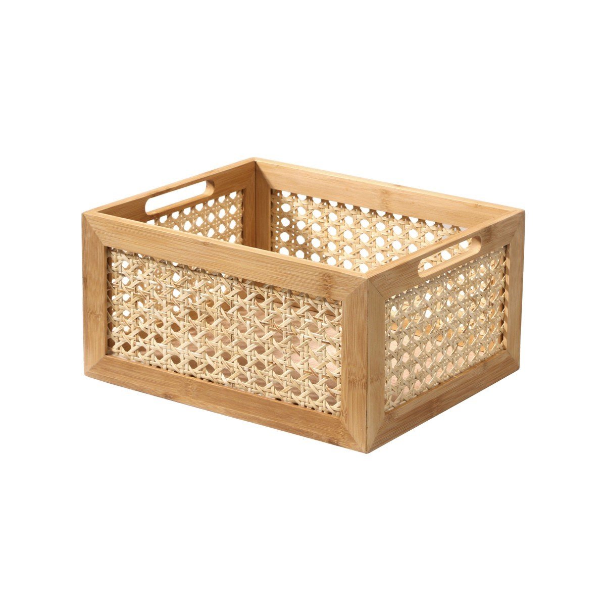 Scatola media in bambù e rattan - L30x25x15 cm