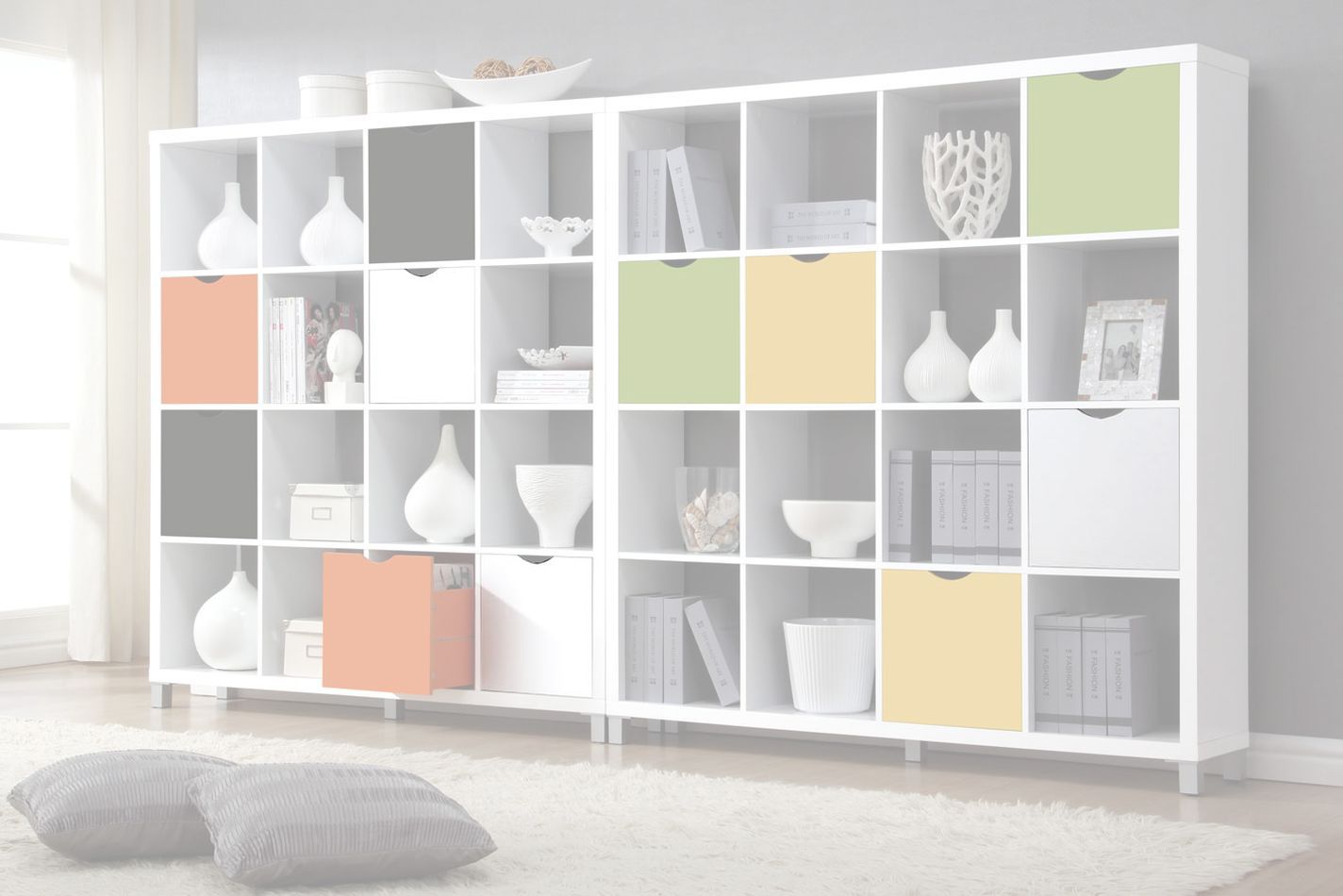 Contenitore per Libreria "Salima", bianco - 33 x 33 x 29 cm (h x l x p)