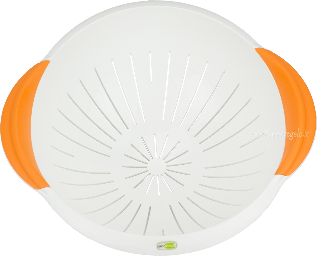 Scolapasta Riflori bianco e arancio