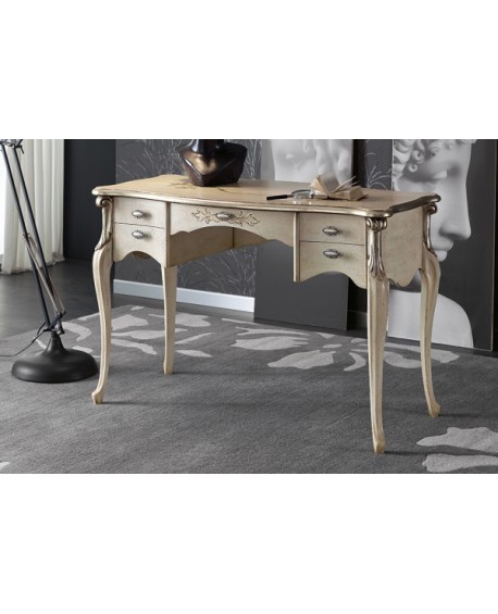 5 DESK DRAWER WOOD INLAID DECORATED HAND