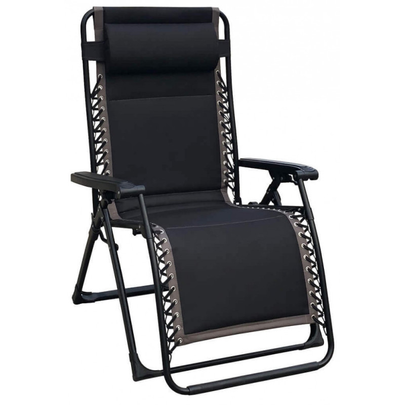 Sdrai imbottita da giardino terrazzo reclinabili nera