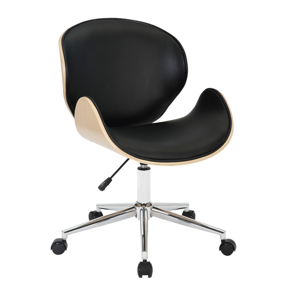 Sedia da ufficio in legno di noce chiaro decorativo H84 cm - HERCULE