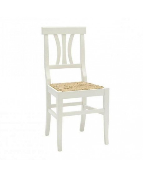 Chaise en bois blanc mat