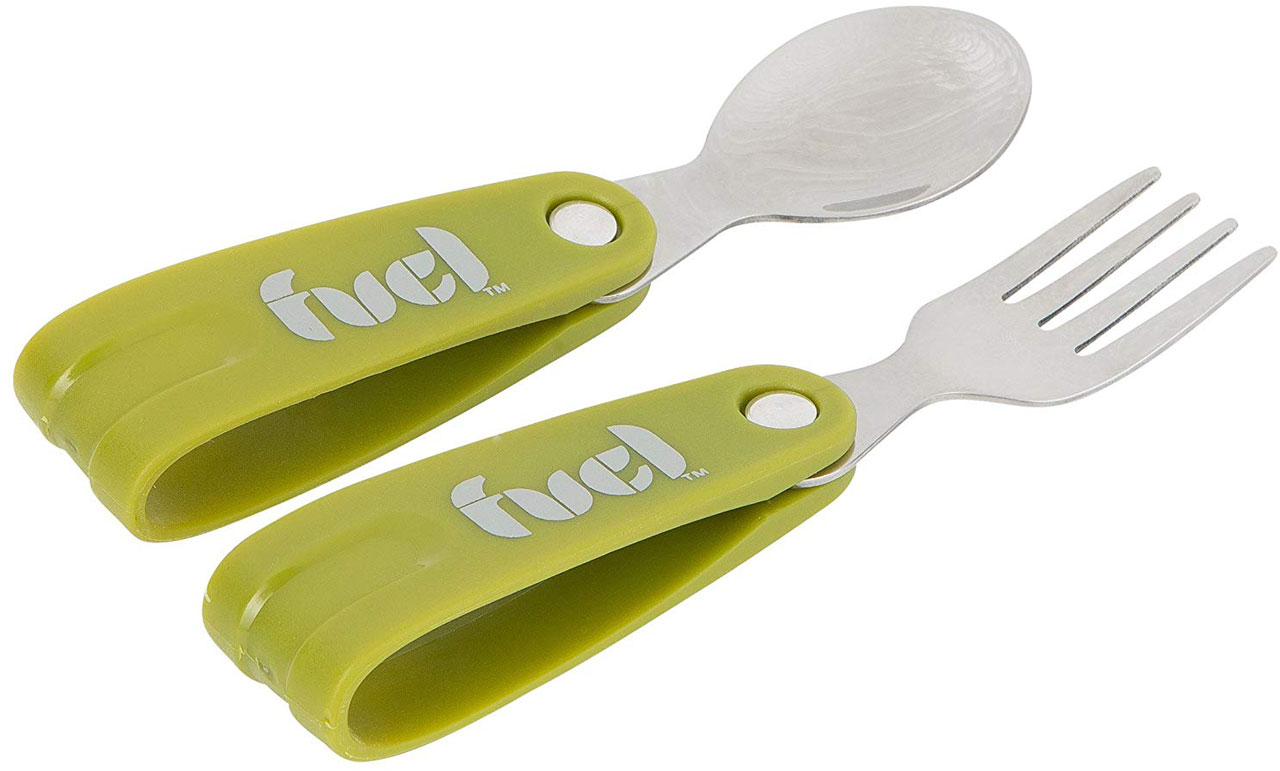 Set 2 posate pieghevoli verde