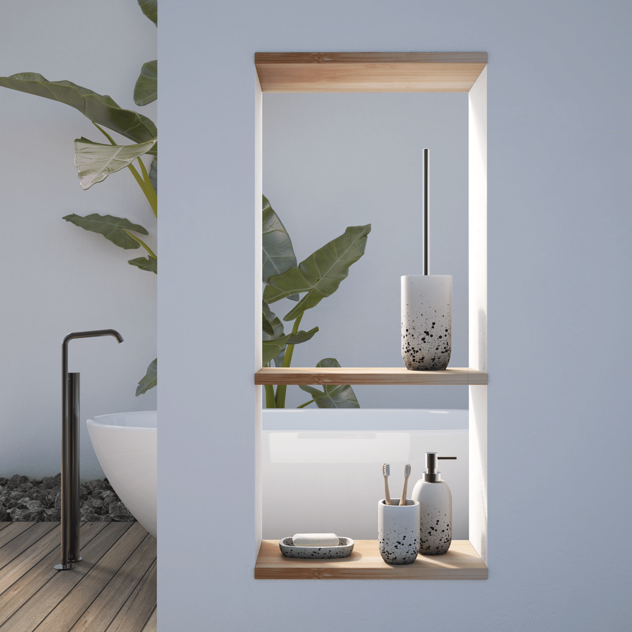 Set 4 Accessori D'Appoggio Gedy "Layla" Bianco Opaco