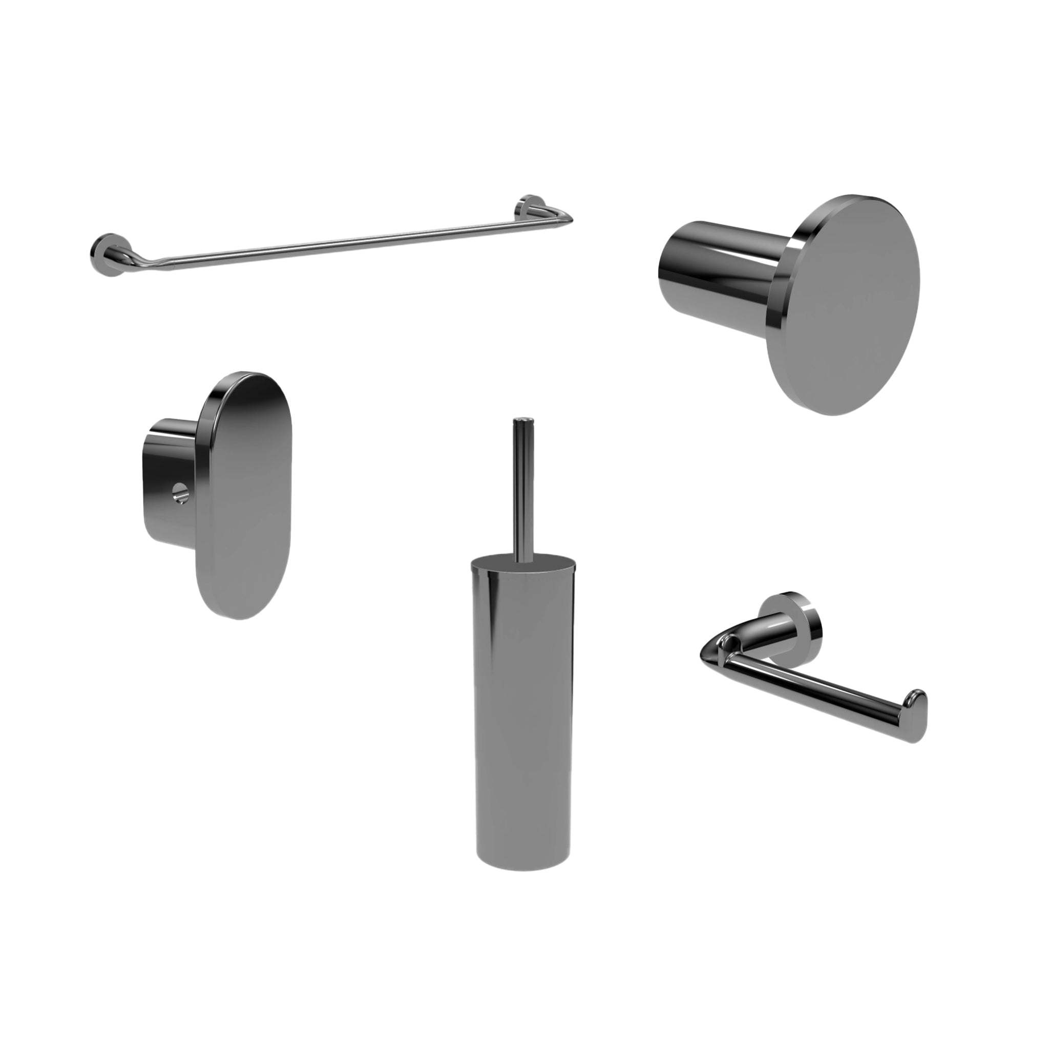 Set 5 Accessori Da Bagno Colombo Design "Basic" Cromo Lucido