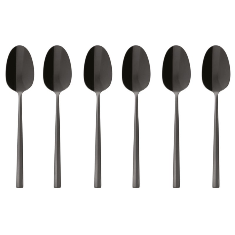 Set 6 cucchiaini caffe Rock Sambonet in acciaio pvd nero