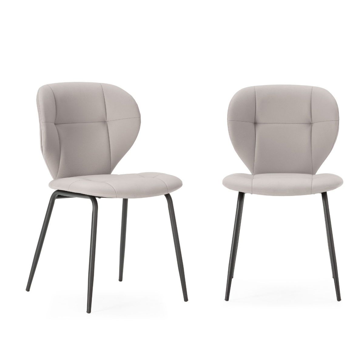 Set di 2 sedie con gambe in metallo nero L50 cm - MAURA