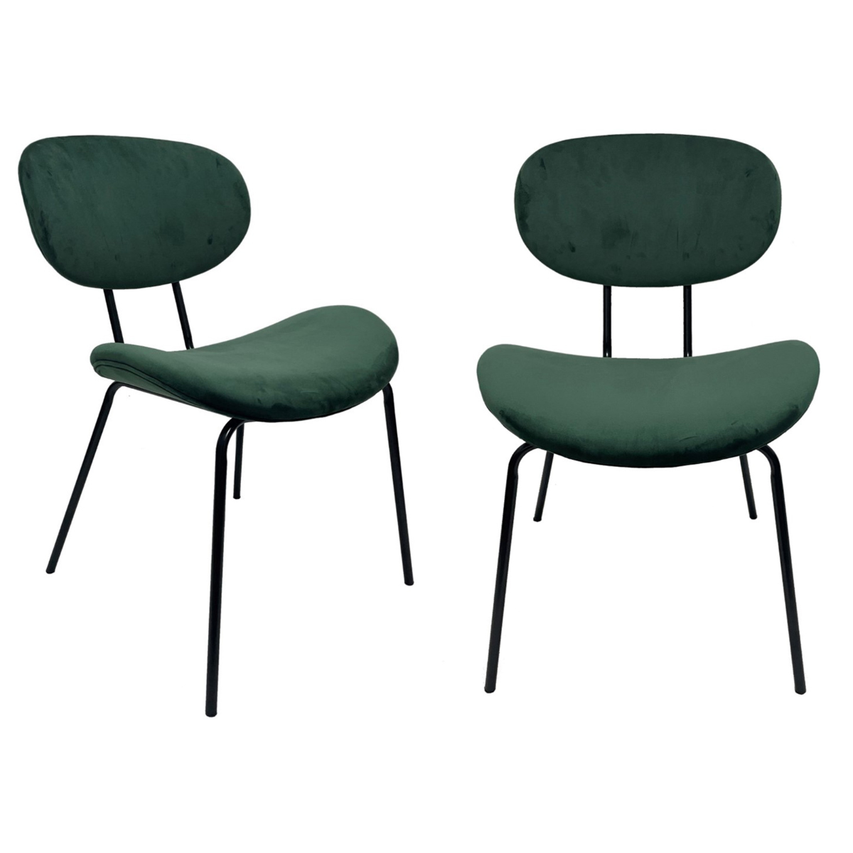 Set di 2 sedie da pranzo in velluto verde smeraldo L57 cm - MELO