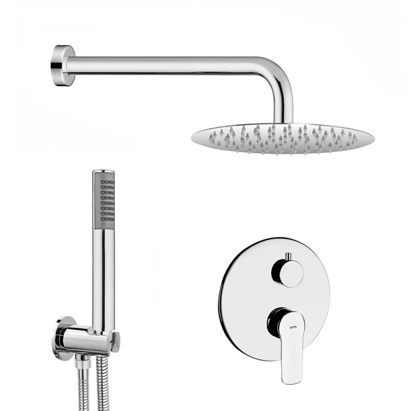 Set doccia incasso completo con soffione 20 inox e kit doccia Punta+