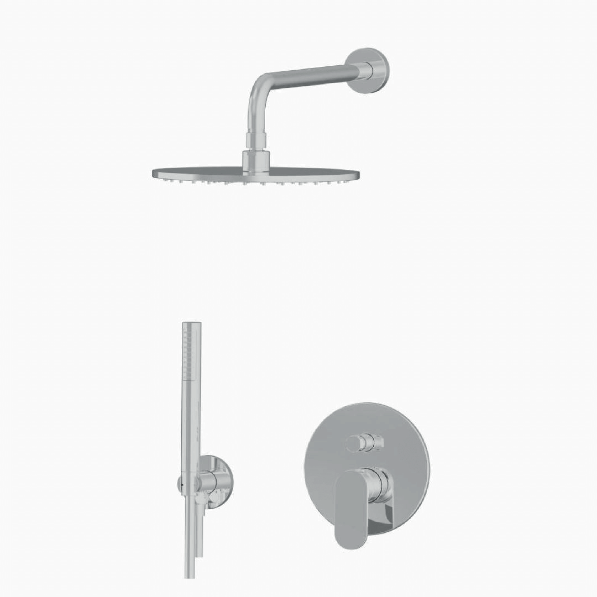 Set Doccia Completo Tondo Soffione Diam.25 Cm Gattoni Rubinetteria "H20MIX 7000"