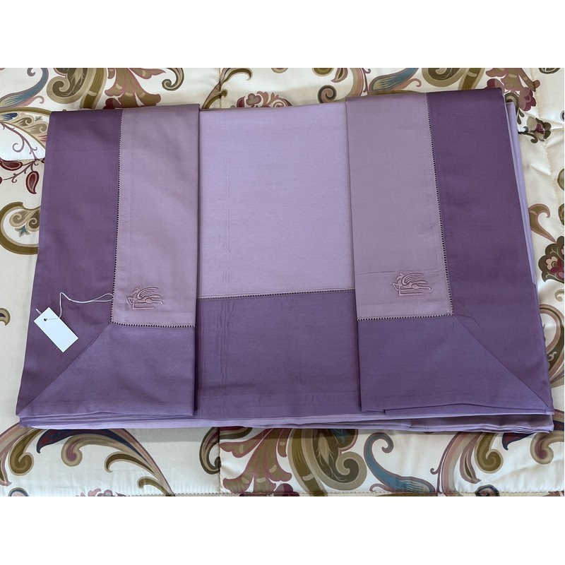 SET LENZUOLA GLICINE 270X290 CM. CON FEDERE 50X80 CM. 100% COTONE ETRO